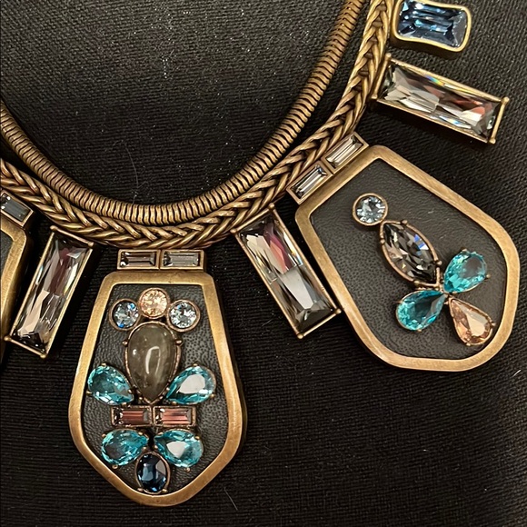 Silpada Labradorite Leather Crystal "Blue Streak" Necklace with Egyptian Motifs - Picture 3 of 13